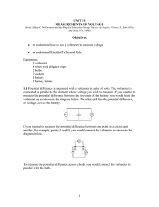 UNIT 10 MEASUREMENTS OF VOLTAGE  Objectives