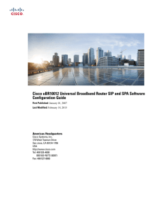 Cisco uBR10012 Universal Broadband Router SIP and SPA Software Configuration Guide