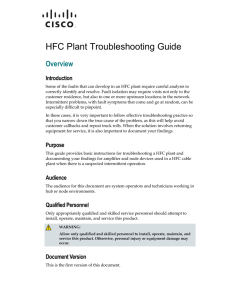 HFC Plant Troubleshooting Guide Overview Introduction