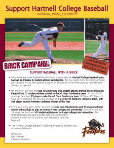 BRICK CAMPAIGN Support Hartnell College Baseball Tradition, Pride, Excellence