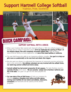 BRICK CAMPAIGN Support Hartnell College Softball Tradition, Pride, Excellence