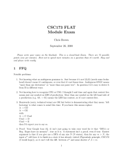 CSC173 FLAT Module Exam Chris Brown September 26, 2008