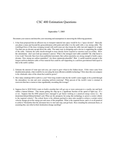 CSC 400 Estimation Questions September 7, 2005