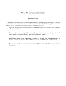 CSC 400 Estimation Questions September 6, 2013