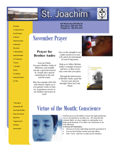 November Prayer Prayer for Brother Andre