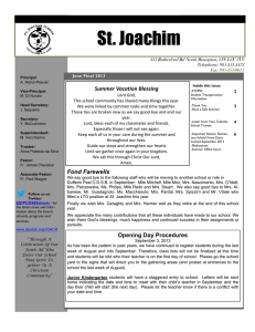 St. Joachim Summer Vacation Blessing   435 Rutherford Rd North Brampton, ON L6V 3V9