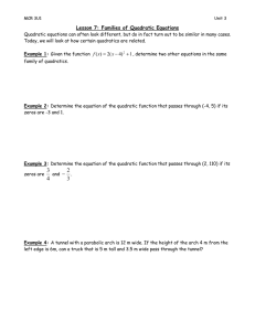 Lesson 7: Families of Quadratic Equations