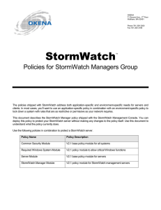 6WRUP:DWFK  Policies for StormWatch Managers Group