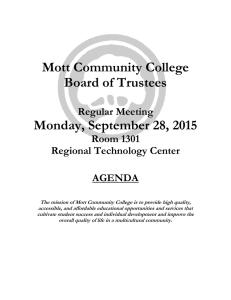 Mott Community College Board of Trustees Monday, September 28, 2015