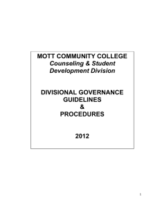 MOTT COMMUNITY COLLEGE  DIVISIONAL GOVERNANCE GUIDELINES