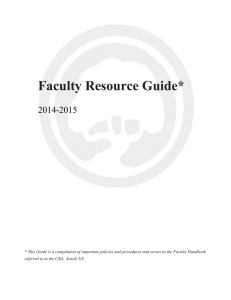 Faculty Resource Guide* 2014-2015