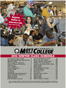 Register Online at www.mcc.edu 2014 WINTER CLASS SCHEDULE