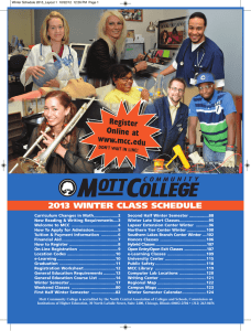 Register Online at www.mcc.edu 2013 WINTER CLASS SCHEDULE