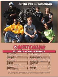 Register Online at www.mcc.edu 2011 FALL CLASS SCHEDULE