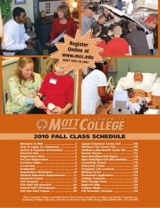 Register Online at www.mcc.edu 2010 FALL CLASS SCHEDULE