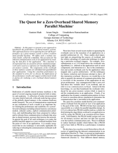 The Quest for a Zero Overhead Shared Memory Parallel Machine