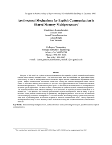 Architectural Mechanisms for Explicit Communication in Shared Memory Multiprocessors