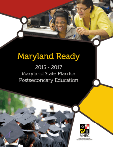 Maryland Ready  2013 - 2017 Maryland State Plan for