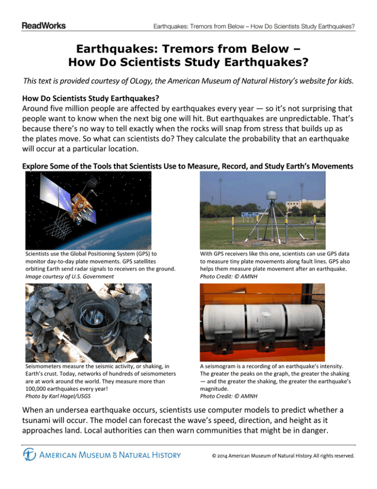 Earthquakes: Tremors from Below – How Do Scientists Study Earthquakes?