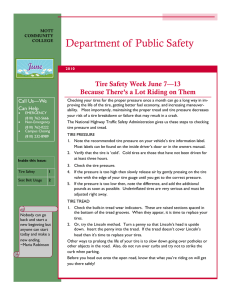Department of Public Safety Tire Safety Week June 7—13 Call Us—We