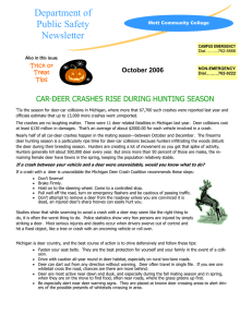 Department of Public Safety Newsletter CAR-DEER CRASHES RISE DURING HUNTING SEASON