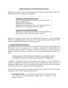 Budget Development and Funding Decision Processes