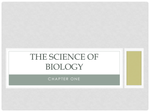 THE SCIENCE OF BIOLOGY