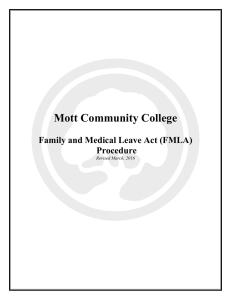 Mott Community College  Family and Medical Leave Act (FMLA) Procedure