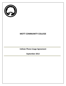 MOTT COMMUNITY COLLEGE Cellular Phone Usage Agreement  September 2012