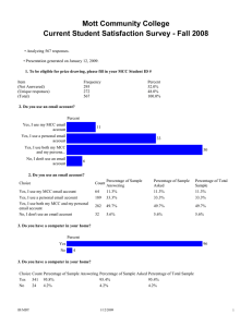 Mott Community College Current Student Satisfaction Survey - Fall 2008