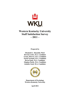 Western Kentucky University Staff Satisfaction Survey – 2011 –