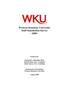 Western Kentucky University Staff Satisfaction Survey - 2009 -