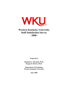 Western Kentucky University Staff Satisfaction Survey - 2008 -
