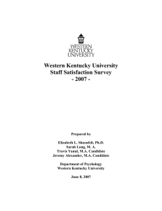 Western Kentucky University Staff Satisfaction Survey - 2007 -