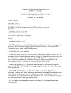Copyright 2003 Burrelle's Information Services CBS News Transcripts