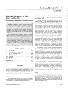 Automatic Enrollment in IRAs: