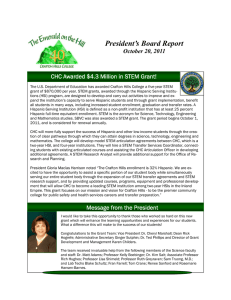 President’s Board Report October 20, 2011