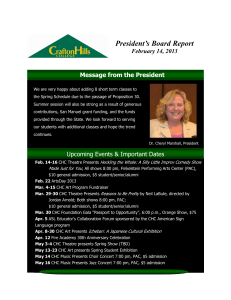 President’s Board Report  Message from the President February 14, 2013