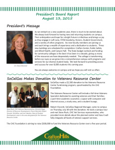 President’s Board Report August 13, 2015 President’s Message