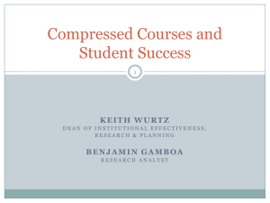 Compressed Courses and Student Success 1