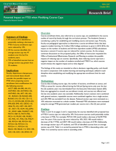 Research Brief  Potential Impact on FTES when Modifying Course Caps Overview