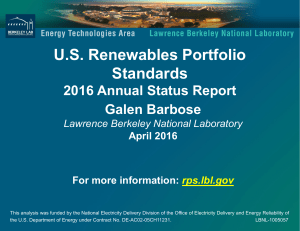 U.S. Renewables Portfolio Standards  2016 Annual Status Report