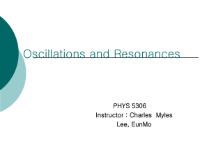 Oscillations and Resonances PHYS 5306 Instructor : Charles  Myles Lee, EunMo