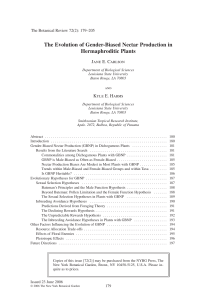 The Evolution of Gender-Biased Nectar Production in Hermaphroditic Plants Jane E. Carlson