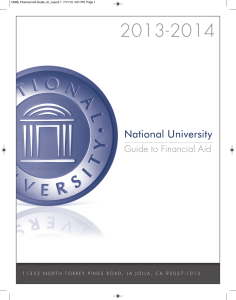2013-2014 National University Guide to Financial Aid