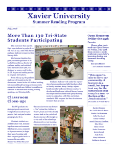 Xavier University More Than 130 Tri-State Students Participating Summer Reading Program