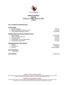 Safety Committee Agenda 8:30 a.m., Friday, April 15, 2016