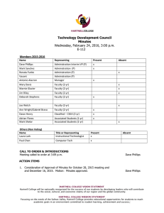 Technology Development Council Minutes Wednesday, February 24, 2016, 3:00 p.m.