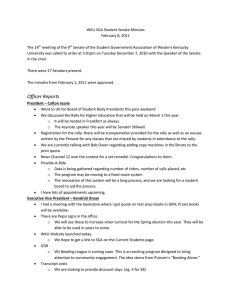 WKU SGA Student Senate Minutes February 8, 2011  The 14