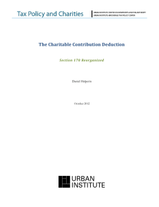 The Charitable Contribution Deduction Section 170 Reorganized Daniel Halperin